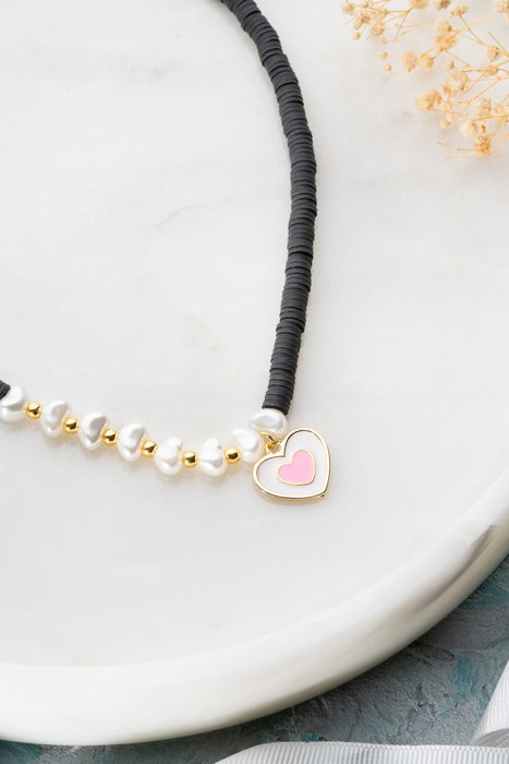 Heliophilia Silver Collar con Colgante de Corazón Multicolor KL-0881